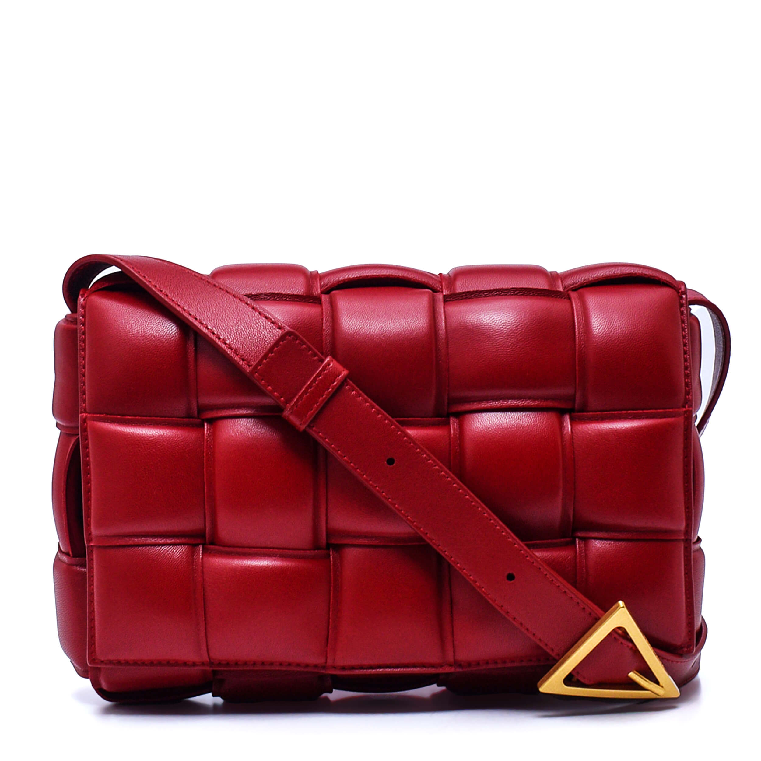 Bottega Veneta - Burgundy Red Leather Padded Cassette Bag / Değişim Bedeli